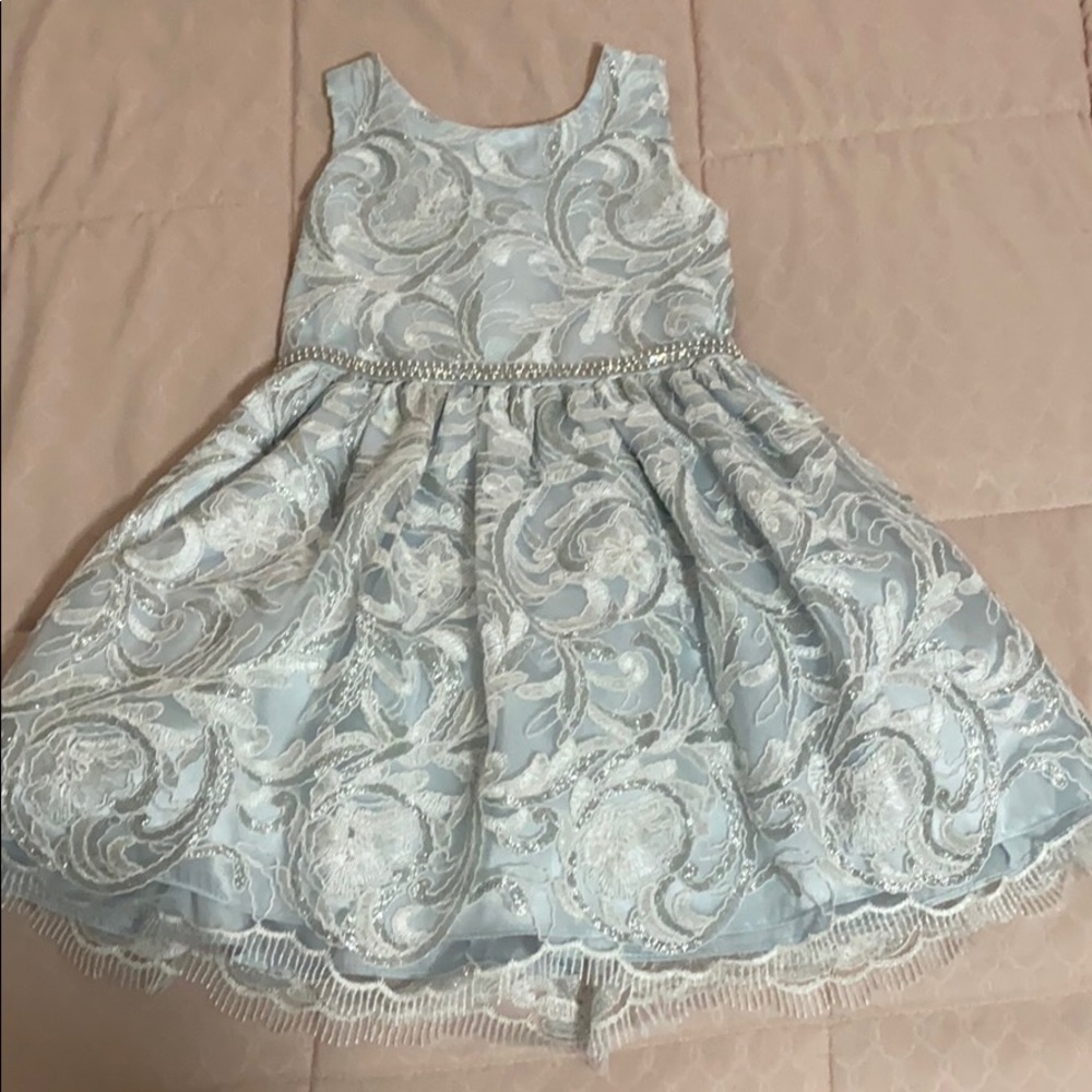 Ice blue and silver girls formal dress size 4